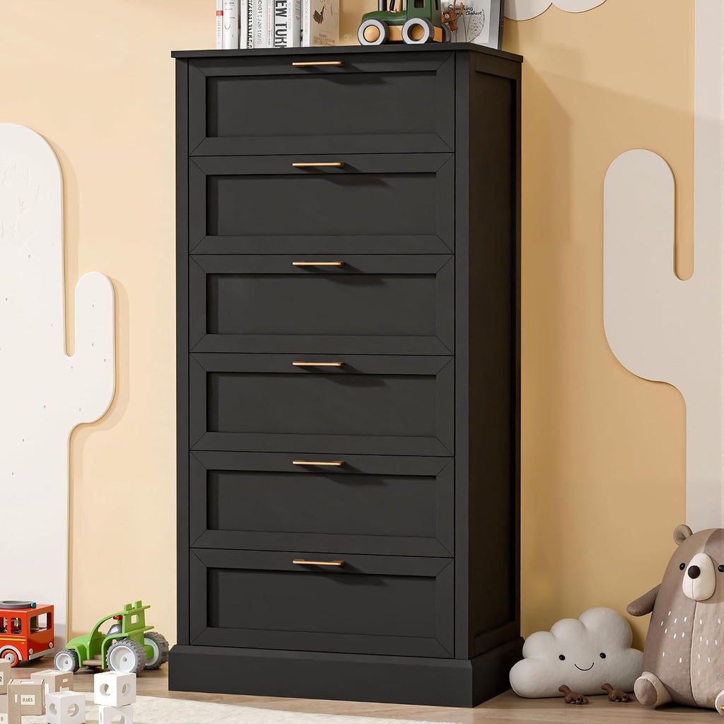 Zamildon's Dresser Bedroom, 55' Tall Dressers for Bedroom with Anti-Tip Device, Black Dresser Modern Storage Closet with Handle for Hallway,Entryway