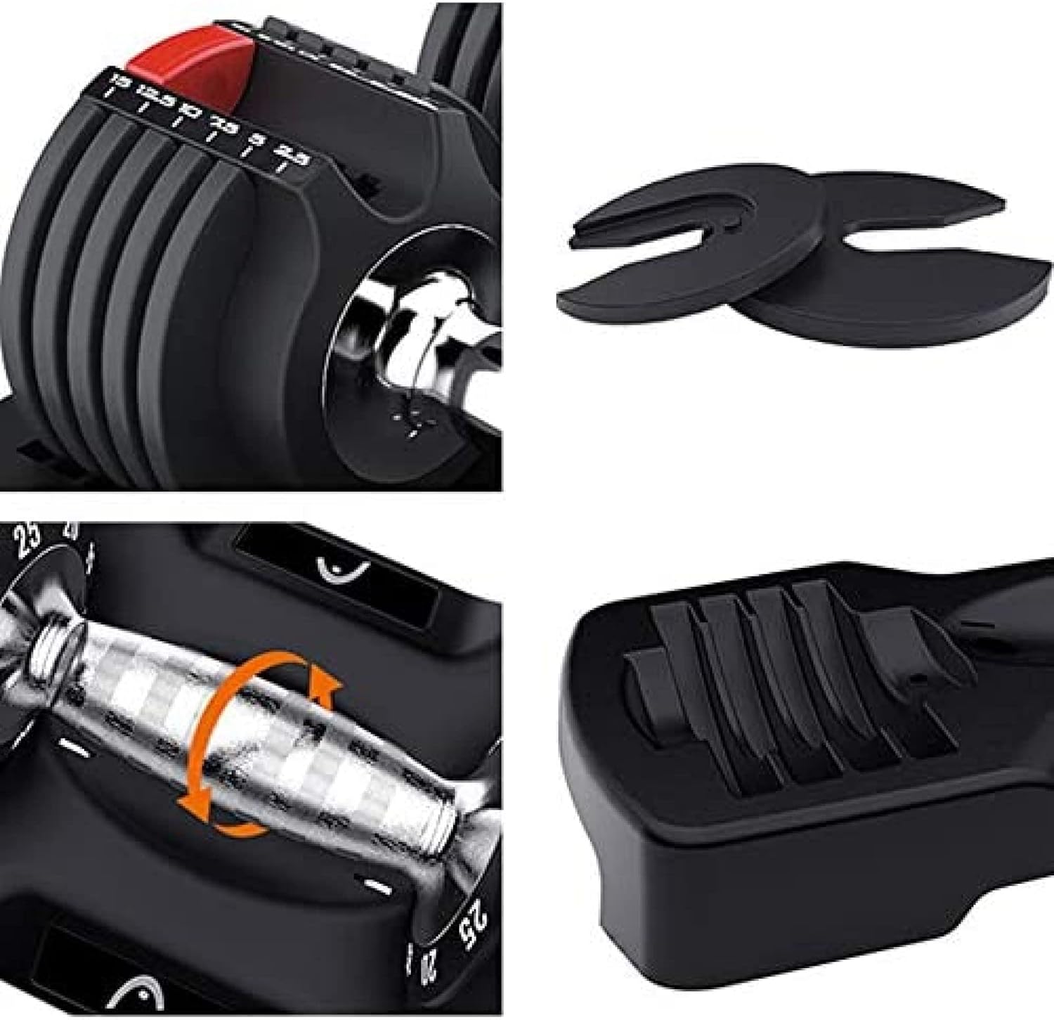 KRASS Pro Dumbbell Set – Adjustable Weight Detachable Dumbbells with ABS Base Home Exercise Equipment for Gym Exercise Training, 25 Pounds (2 x 5.6 kg), Collector88