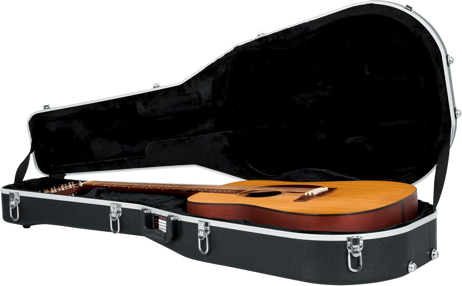 Gator Cases Deluxe ABS Molded Case for 12-String Acoustic Guitars, Fits Dreadnought Styled 12-String Acoustic Guitars (GC-DREAD-12)