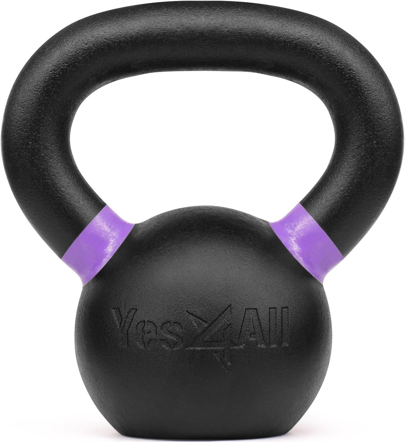 Yes4All Powder Coated Kettlebell, Cast Iron Core Kettlebells with Non-Slip Handle & Flat Bottom for Conditioning, Heavy Duty for Strength Training, 9lb to 71lb - Single & Pair