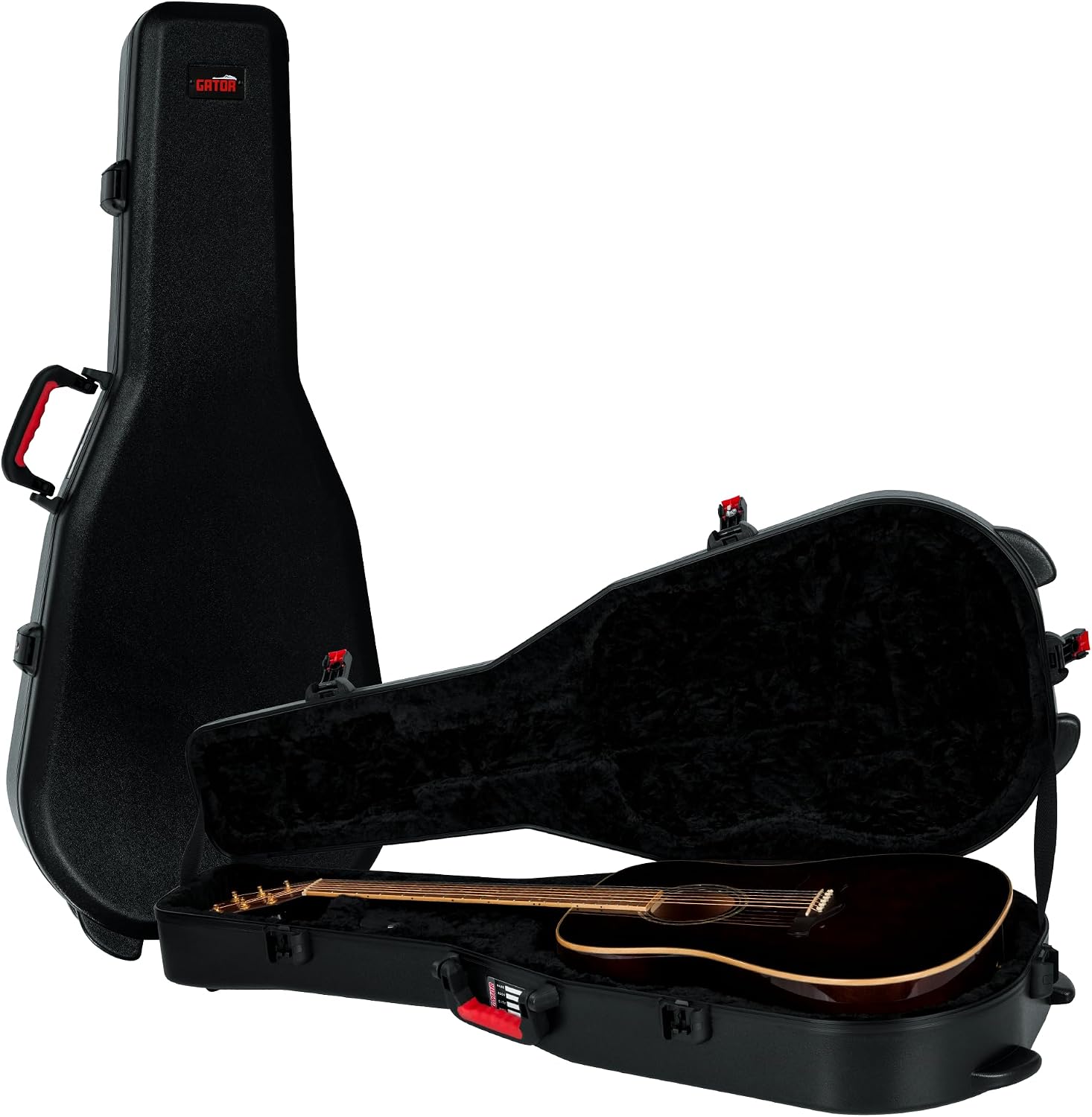 Gator Cases Molded Flight Case For Acoustic Dreadnought Guitars With TSA Approved Locking Latches, (GTSA-GTRDREAD)