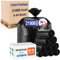 Delxo 30-33 Gallon Trash Bags, 21000 Count – 0.6 Mil Medium Duty Garbage Bags, Durable Plastic Bolsas para basura, Perforated Design– Made in USA for Kitchen, Yard, Office (Black)