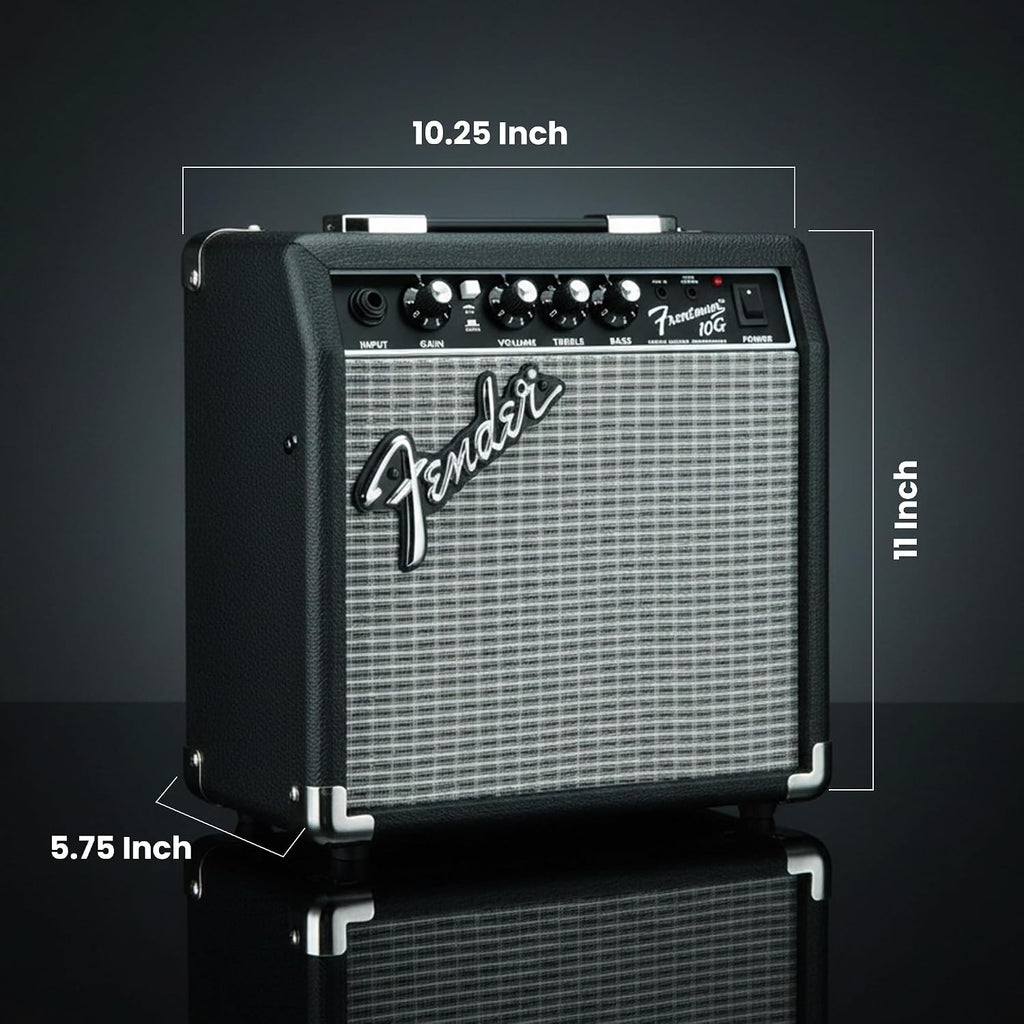 Fender Frontman 10G Guitar Combo Amplifier - Black Bundle with Cable and Austin Bazaar Exclusive 12-Pack Picks