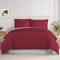 800TC 3 Sided Zipper Duvet Cover Set Soft Egyptian Cotton 3 Sided Zipper Closure, 3 PCS 1-Duvet Cover & 2- Pillow Shams - King-XL Size (98' x 116') Inches, (Burgundy Stripe)
