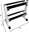 Ader 2-25lb Octagon Rubber Dumbbells set with 2-Tier 26' Rack