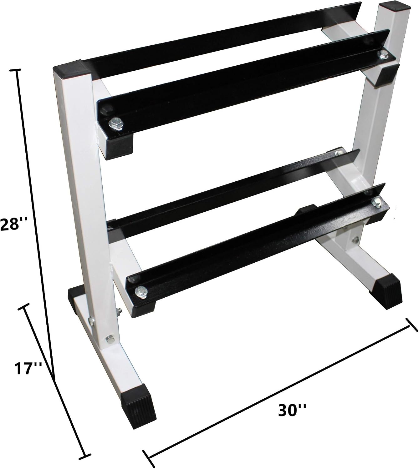 Ader 2-25lb Octagon Rubber Dumbbells set with 2-Tier 26' Rack
