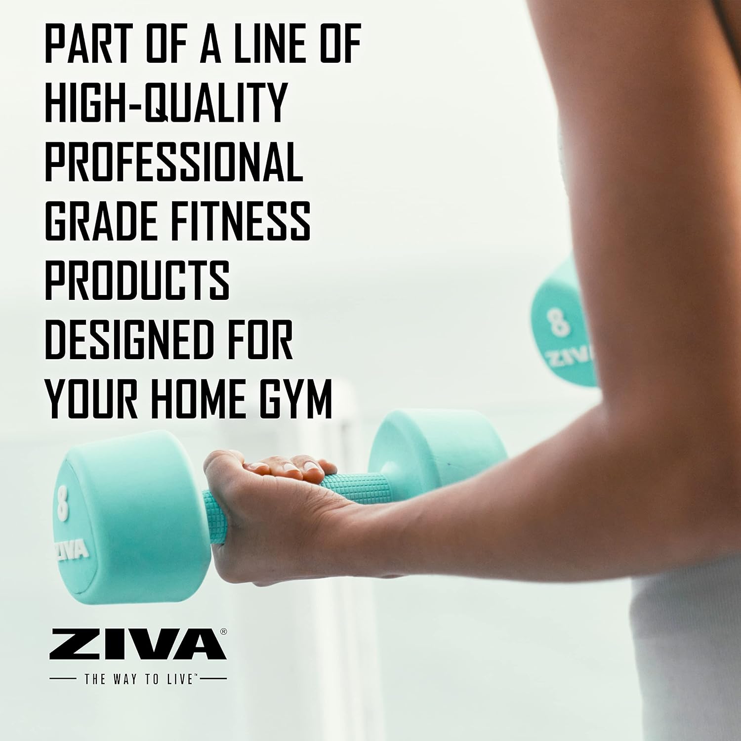 ZIVA RPU Tribell Dumbbell Pair – Premium Urethane-Coated Hand Weights with Ergonomic textured Grip & Steel Core – 2–20 lb Sets in Multiple Colors for Strength Training
