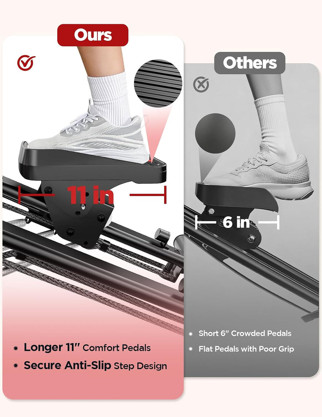 YOLEO Adjustable Resistance Stair Steppers for Exercise at Home, Folding Cardio Stairmaster with 3 Workout Modes & Oversized Pedal,90% Pre-Assembled Stair Climber with Handlebar for Full Body Workout