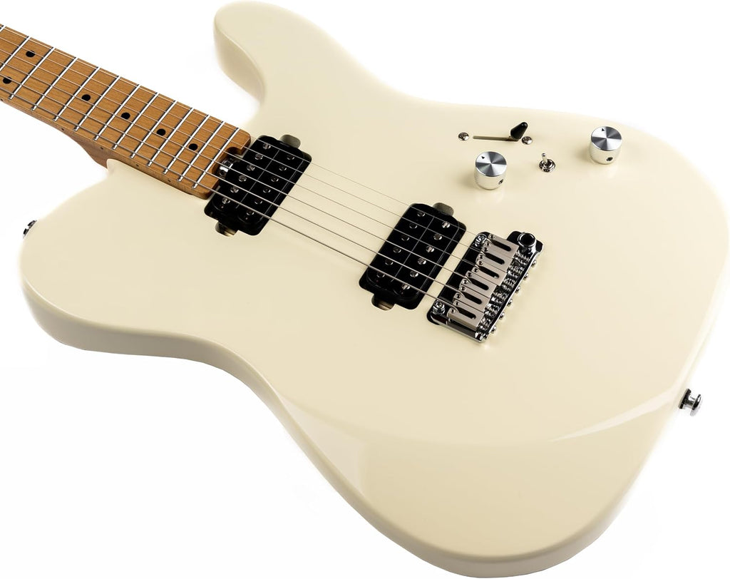 EART TL-380 6 String Solid-Body Electric Guitar Roasted Mahogany Body Maple Neck, Available in Gloss Finishes,Right