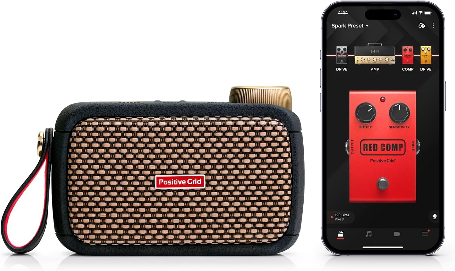 Positive Grid Spark GO 5W Ultra-Portable Smart Guitar Amp, Headphone Amp & Bluetooth Speaker with Smart App for Electric Guitar, Acoustic or Bass