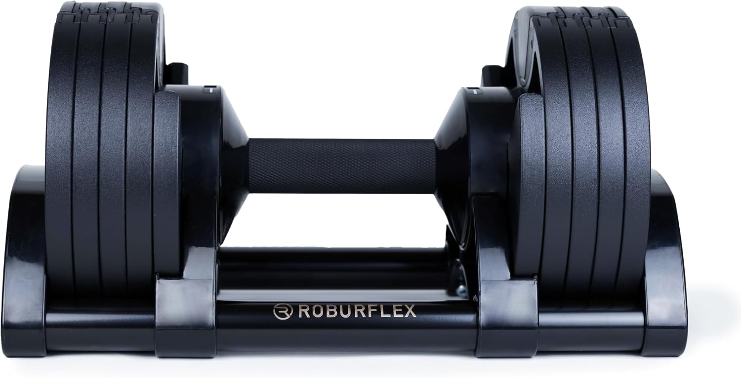 Adjustable Dumbbell (Single) 5-40/80lb, 5lb Increments, for Home Gym Fitness - Upto 20 weight settings