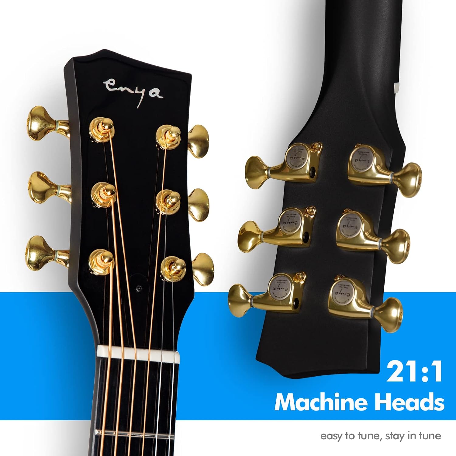 Enya X4 PRO MINI Carbon Fiber Acoustic Electric Guitar 36' 3/4 Size Guitar with Built-in Effects & Tuner, Smart Travel Guitar for Beginners & Performers, Portable Mini Guitar Bundle
