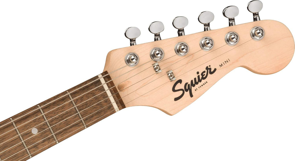 Fender Squier 3/4-Size Kids Mini Strat Electric Guitar - Shell Pink Bundle with Amplifier, Cable, Tuner, Strap, Picks, and Austin Bazaar Instructional DVD
