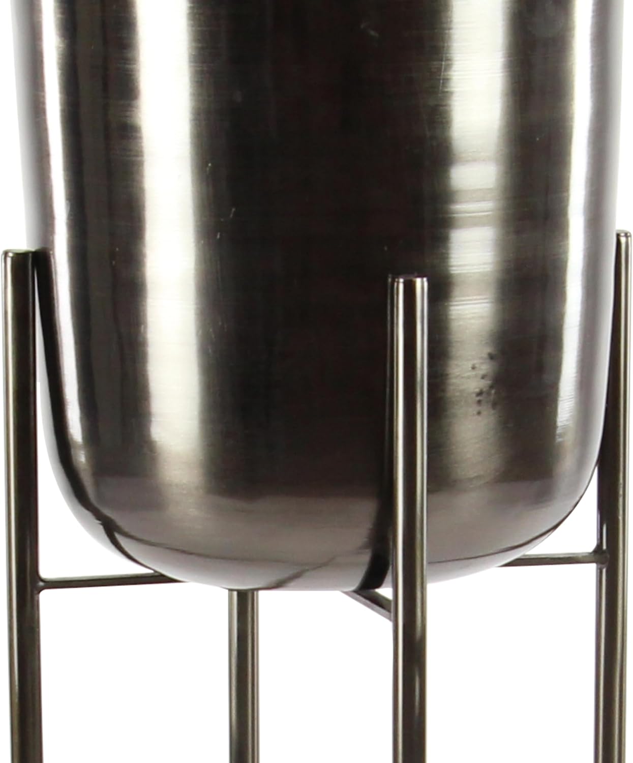 CosmoLiving by Cosmopolitan Metal Indoor Outdoor Planter Dome Large Planter Pot with Removable Stand, Set of 2 Planters 39', 46'H, Black