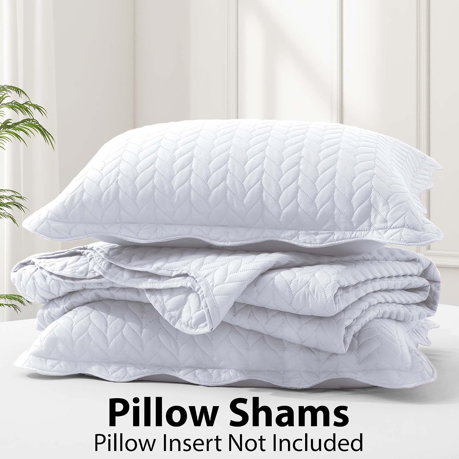 IR Imperial Rooms Queen Quilt Bedding Set (90' x 96') - Bulk Pack of 10 Wholesale for Hotels, Guest Bedroom & Airbnbs - Lightweight Microfiber Reversible Embossed Quilts Bedspreads (White)
