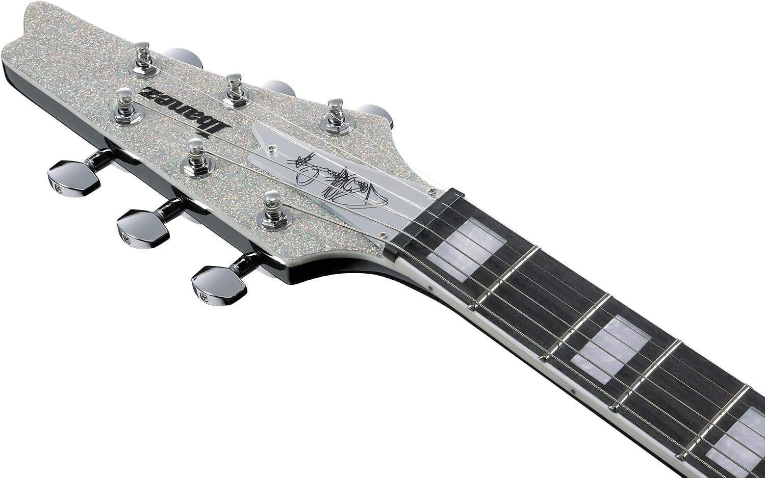 Ibanez PS60 Paul Stanley Electric Guitar - Silver Sparkle Bundle with Gig Bag, Tuner, Instrument Cable, Picks, Austin Bazaar Instructional DVD, and Polishing Cloth