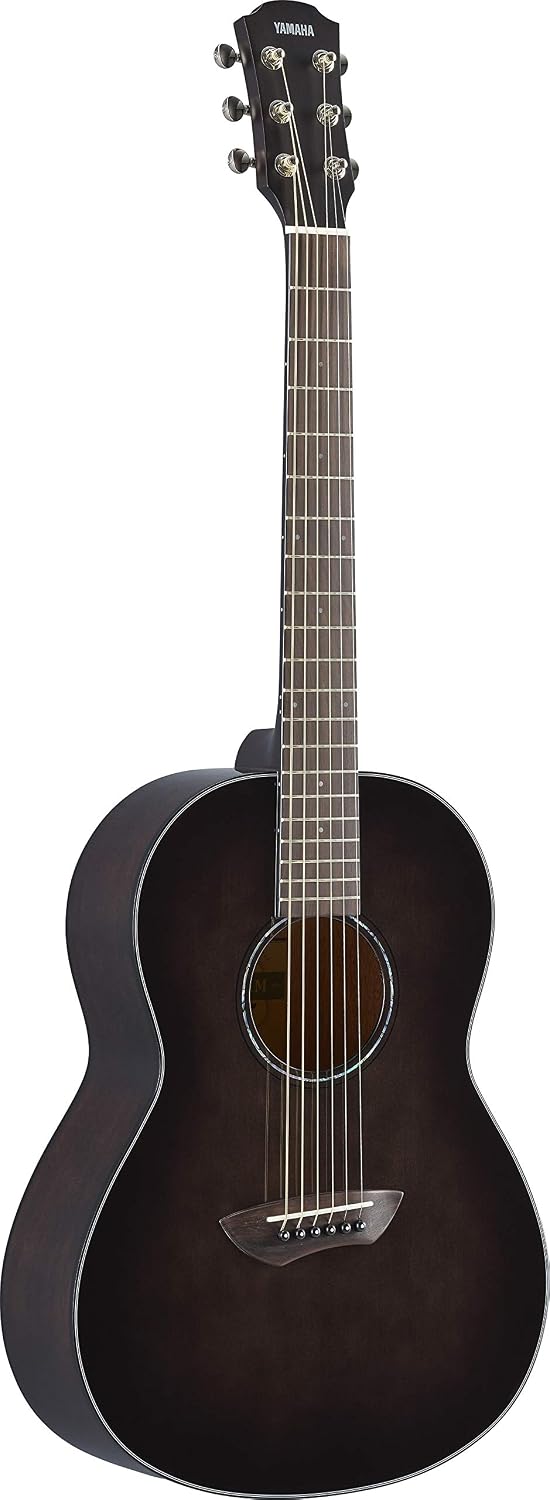 Yamaha CSF1M TBL Parlor Size Acoustic Guitar with Hard Gig Bag, Translucent Black