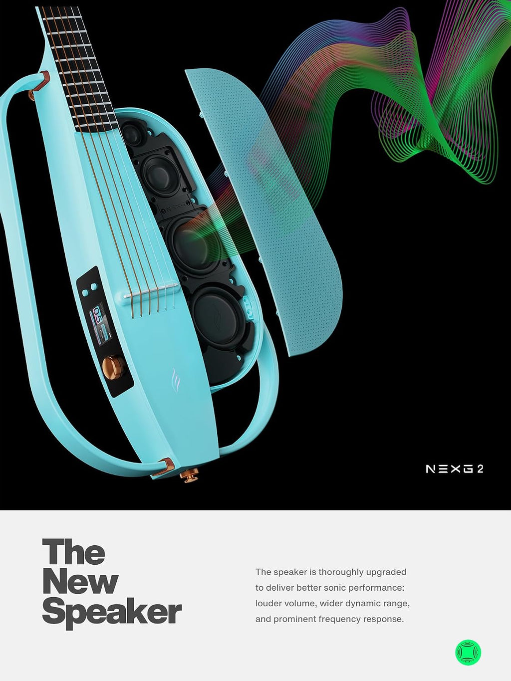 Enya NEXG 2 Acoustic-Electric Guitar Carbon Fiber Travel Smart Audio Guitar with 50W Wireless Speaker, Wireless Microphone, Hi-Fi Monitor Earphones, Footswitch, Charging Stand, and Gigbag