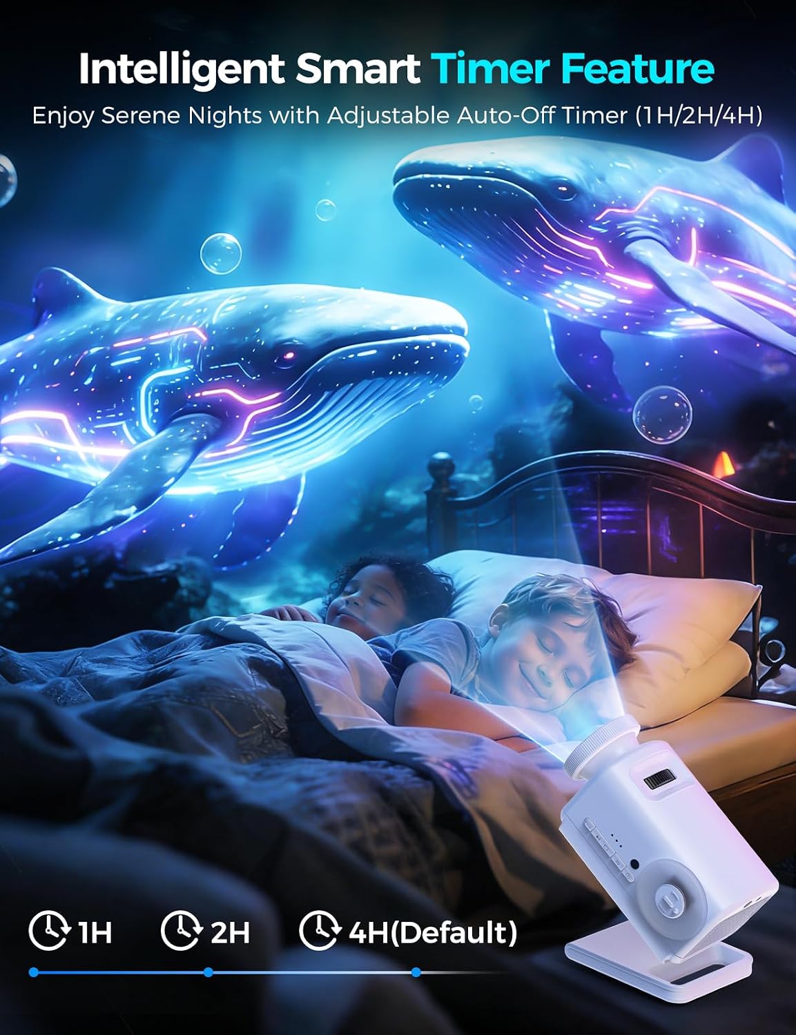 3D Galaxy Projector with 60+ HD Space Themes, Bluetooth Speaker, Remote & Timer - Night Light for Bedroom Decor, Kids Room, Birthday Gifts for Adults, Boys and Girls
