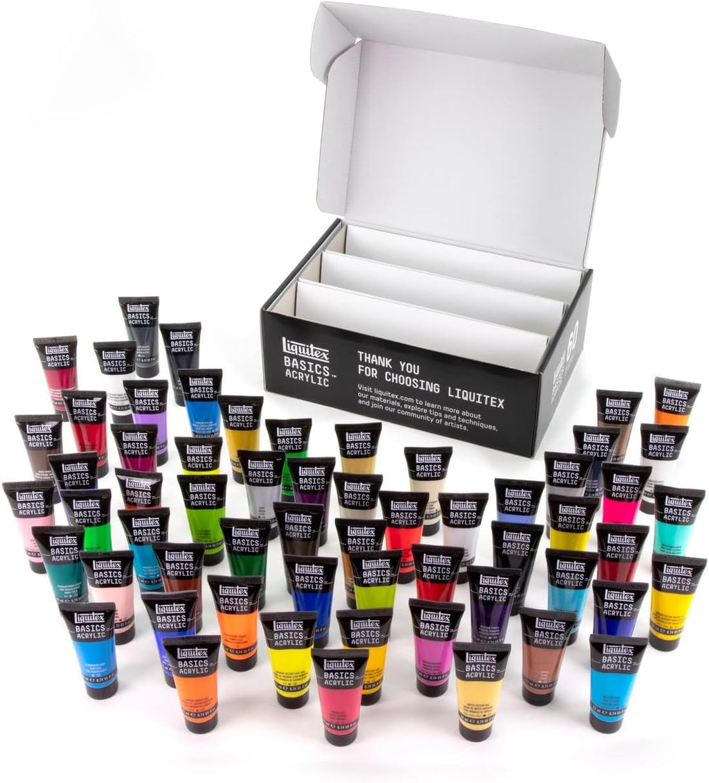 Liquitex BASICS Acrylic Paint Set, 60 x 22ml (0.74-oz) Tube Paint Set
