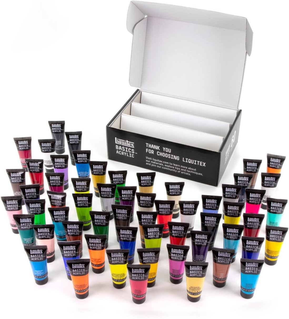 Liquitex BASICS Acrylic Paint Set, 60 x 22ml (0.74-oz) Tube Paint Set