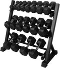 RITFIT Rubber Hex Dumbbells Set with Rack, 180-780LB Heavy-Duty Cast Iron Core, Knurled Chrome Handle, Space-Saving Storage Rack for Home Gym Strength Training