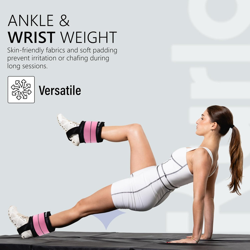 Ankle & Wrist Weights – 8/16/20/30 lbs Pair (4–15lbs - Each) | Dual Adjustable Secure Strap System | Patented Design | Ideal for Home Workouts, Pilates, Yoga, Glute Training
