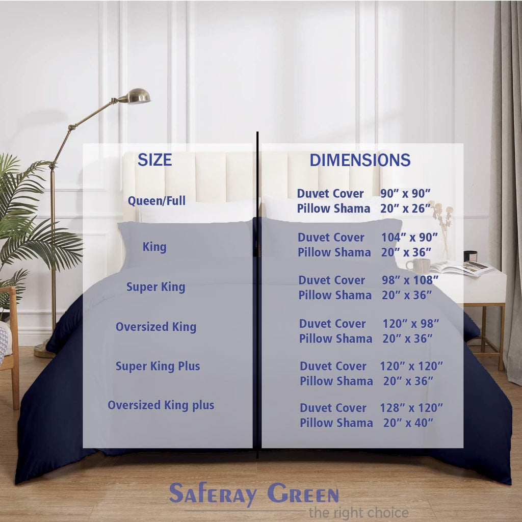 Duvet Cover Oversized King Plus 120x128 3 Piece Egyptian Cotton Luxury Soft & Breathable All Season 600 Thread Count with Zipper Closure & Corner Ties Comforter Cover Navy Blue