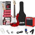 LyxPro Left Hand 36 Inch Electric Guitar and Kit for Lefty Kids with 3/4 Size Beginner's Guitar, Amp, Six Strings, Two Picks, Shoulder Strap, Digital Clip On Tuner, Cable and Soft Case Gig Bag - Red