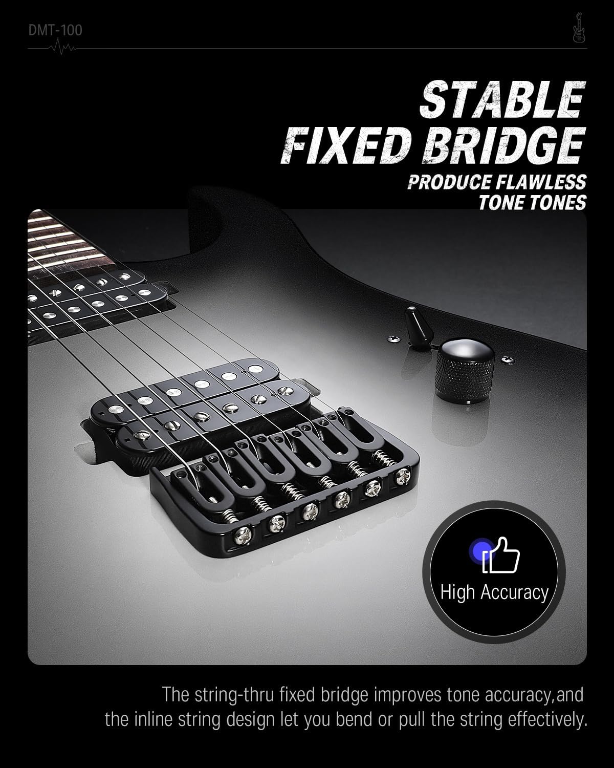Donner Solid Body Electric Guitar, 39 Inch Metal Electric Guitar Beginner Kits with Bag, Strings, Strap, Cable, Strings Dampener for Rock Music Lover, DMT-100 (Gradient Black)