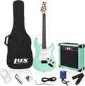 LyxPro 36 Inch Electric Guitar and Kit for Kids with 3/4 Size Beginner's Guitar, Amp, Six Strings, Two Picks, Shoulder Strap, Digital Clip On Tuner, Cable and Soft Case Gig Bag -Green