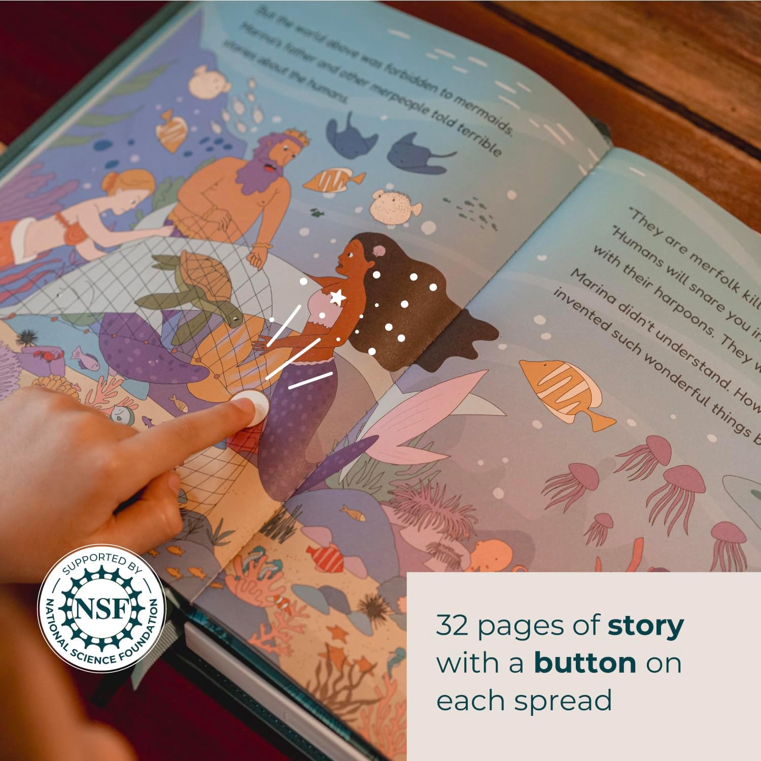 Cali's Books The Little Mermaid - infinibook Reader Recordable Storybooks for Kids, Customizable Interactive Audio Book Reader for Toddlers, Educational Screen-Free Toy