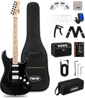 Tostar Electric Guitar 39' Kit for Beginners 6 String Bundle with Amp HSS Pickup with Gig Bag,Capo,Tremolo, Strap, Picks Black Electric Guitars Full Size for Gifts