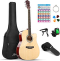 Moukey 41' Acoustic Guitar for Beginners Adults 4/4 Guitarra Acustica with Chord Poster, Gig Bag, Tuner,Steel Strings, Capo, Strap, Natural
