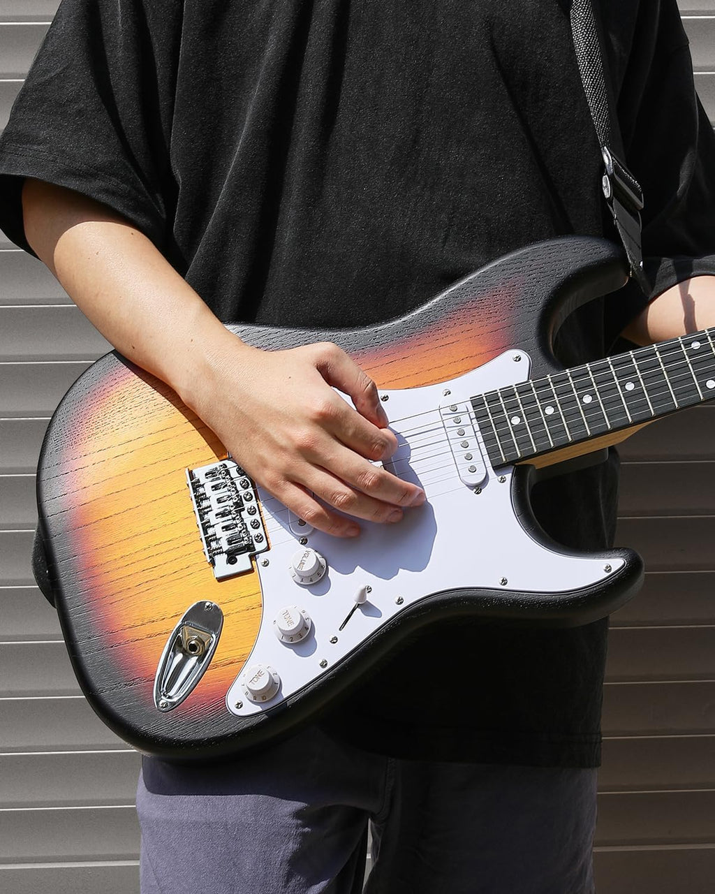 DONNER DST-80 Electric Guitar 39' Beginner Electric Guitar Kit with Amp, Classic SSS Pickup Complete with Gig Bag, Tuner, Capo, Strap, Picks, and Free Online Lessons