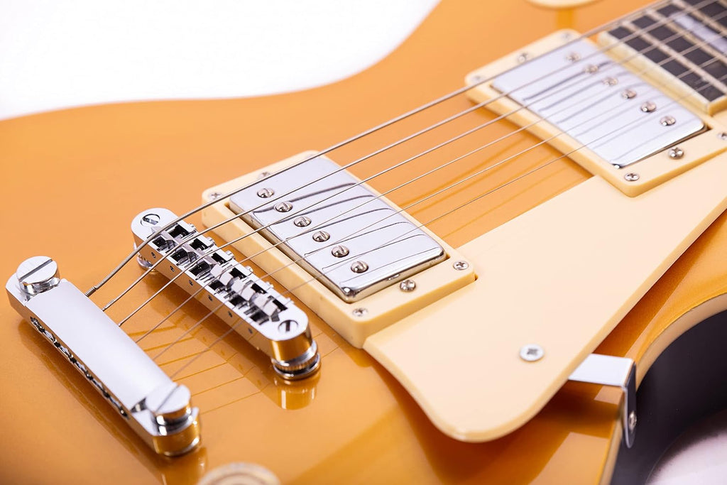 Grote Guitar Metallic Paints Solid Body Electric Guitar with Gigbag Picks (Yellow)