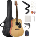 VEVOR Dreadnought Acoustic Guitar, 41 in, 6-String Natural Solid Spruce Top Guitar, Beginner Bundle with Gig Bag, Tuner, Strap, Strings, Picks, Capo, Rosewood Fingerboard, for Adults Taller Players