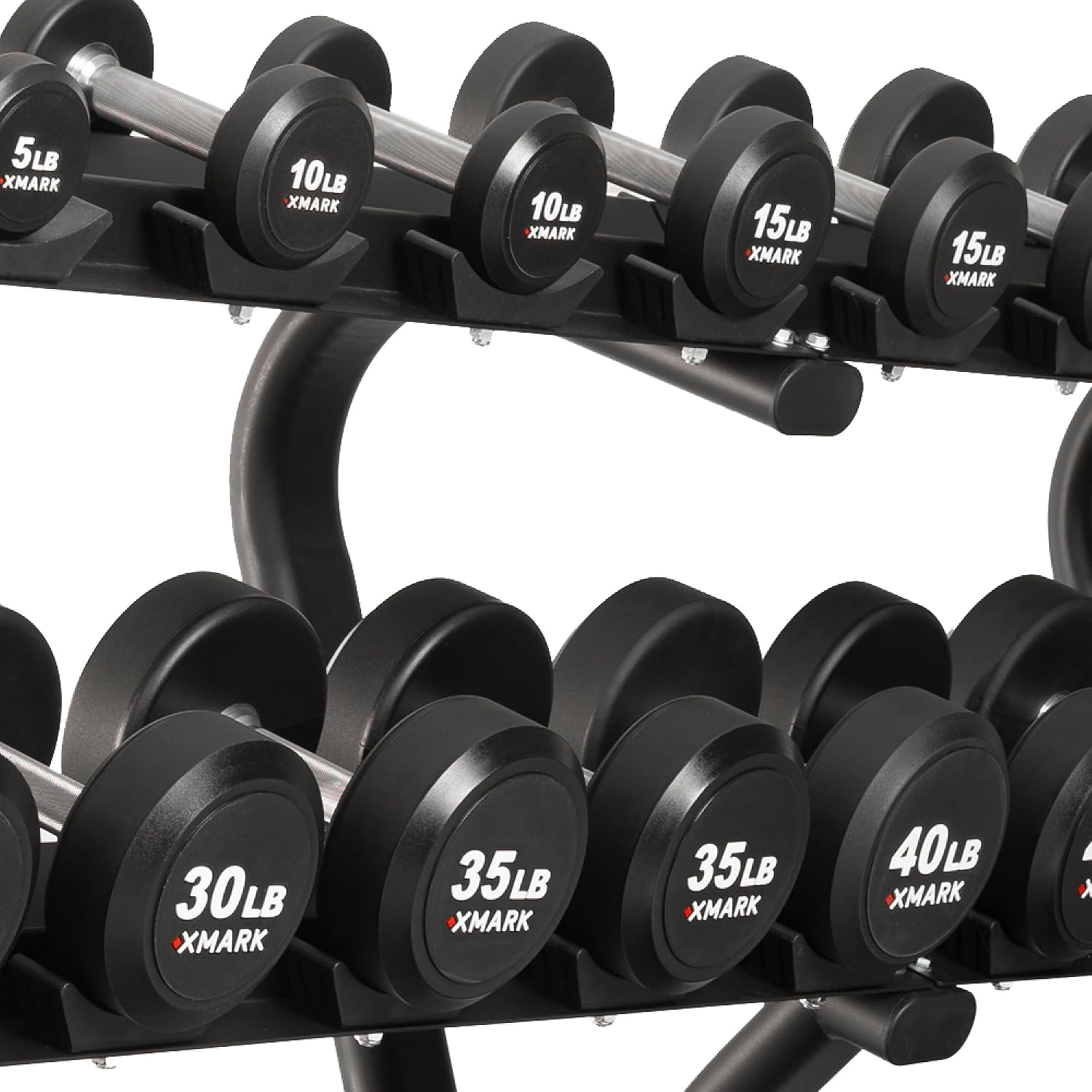 XMARK Dumbbell Weights Sets, 5-50lb and 5-75lb Dumbbell Sets, No Odor, Urethane Dumbbells, Commercial Gym and Home Gym Equipment