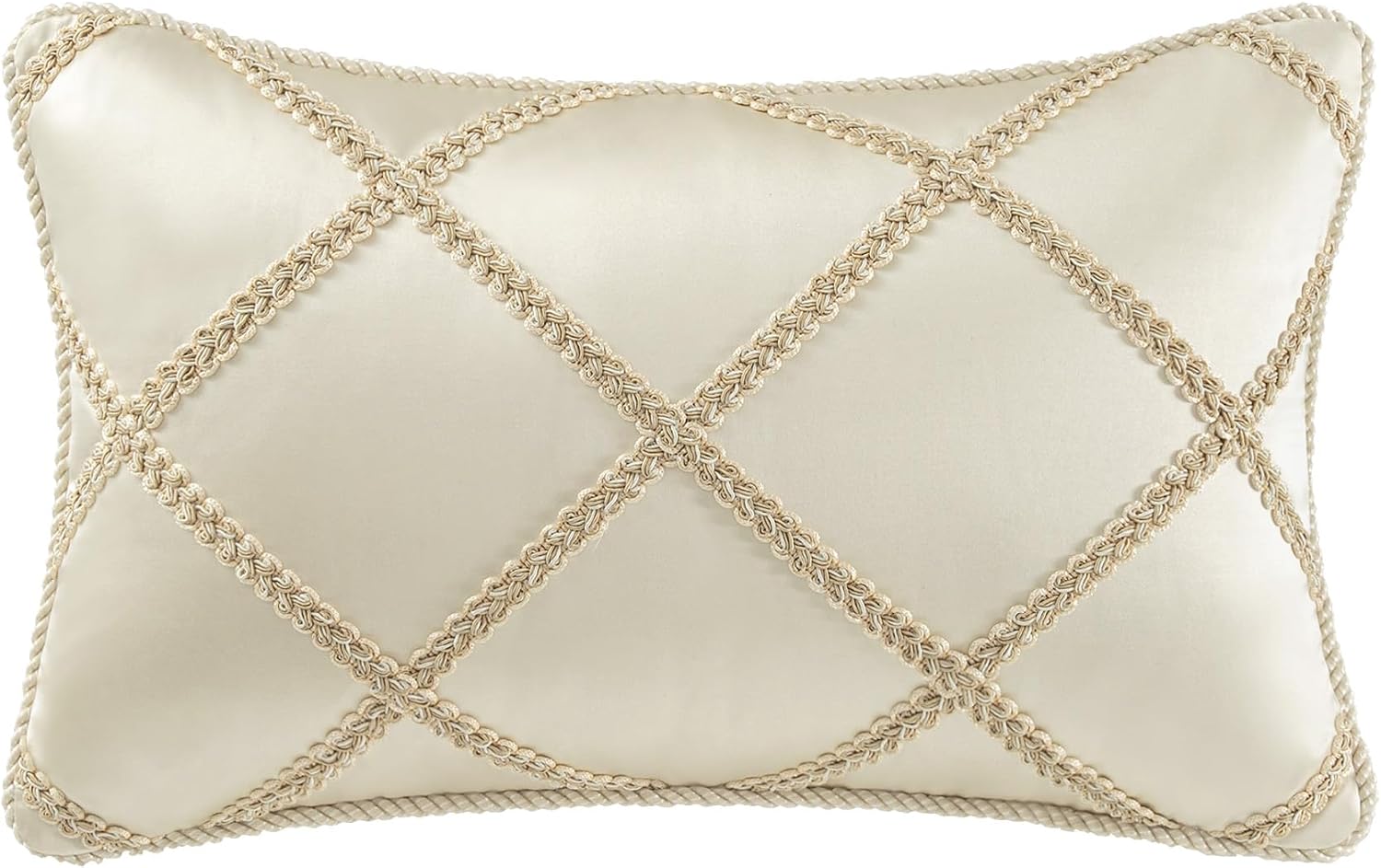 Loom and Mill 9-Piece Elegant Damask Comforter Sets Jacquard Medallion Design, Ultra Soft Floral Bedding with Euro Shams, Bedskirt, Filled Decorative Pillow for Home (Beige White, Queen)