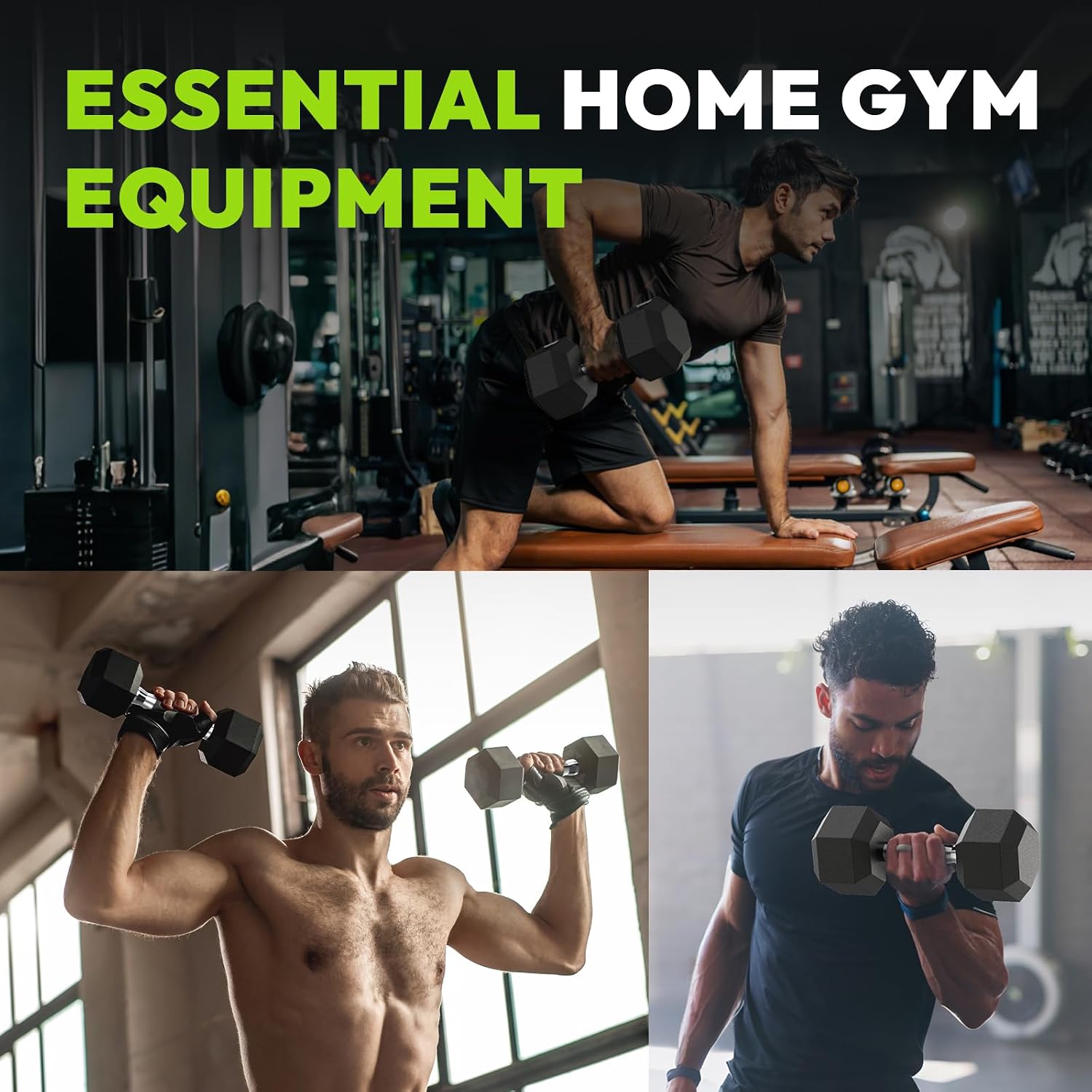 Hex Dumbbell Sets with Rack, 90-640 lb Rubber Encased Exercise & Fitness Dumbbells Set, Hand Weight for Strength Training, Weight Dumbbells