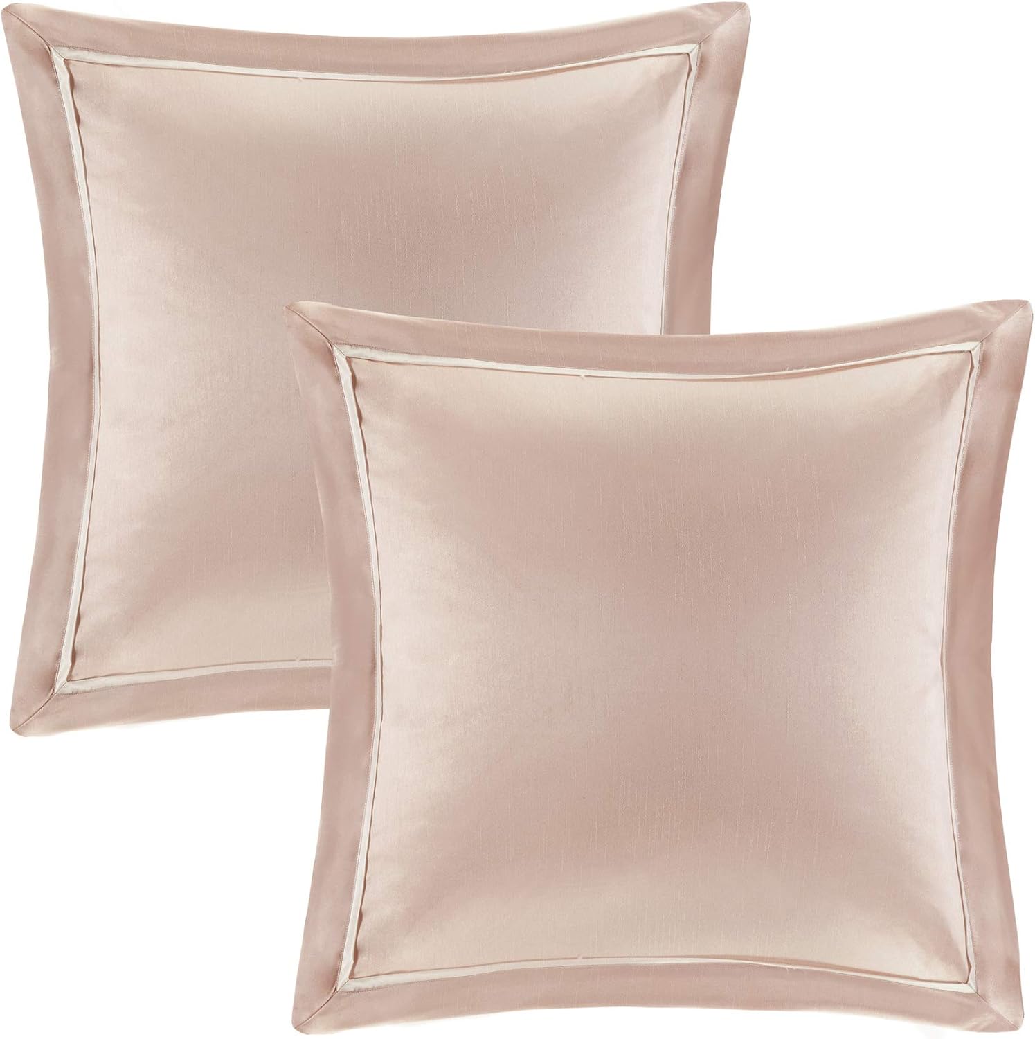Madison Park Essentials Room in a Bag Faux Silk Comforter Set-Luxe Diamond Tufting All Season Bedding, Matching Curtains, Decorative Pillows, Cal King(104'x92'), Blush 24 Piece (MPE10-811)