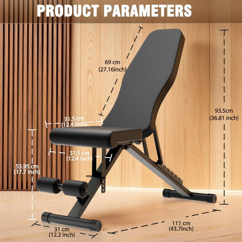 2026 ALSO GO New Adjustable Weight Bench, Workout Benches with Leg Extension, Foldable Incline Decline Bench Press, Roman Chair, Full Body Strength Training Equipment for Home Gym