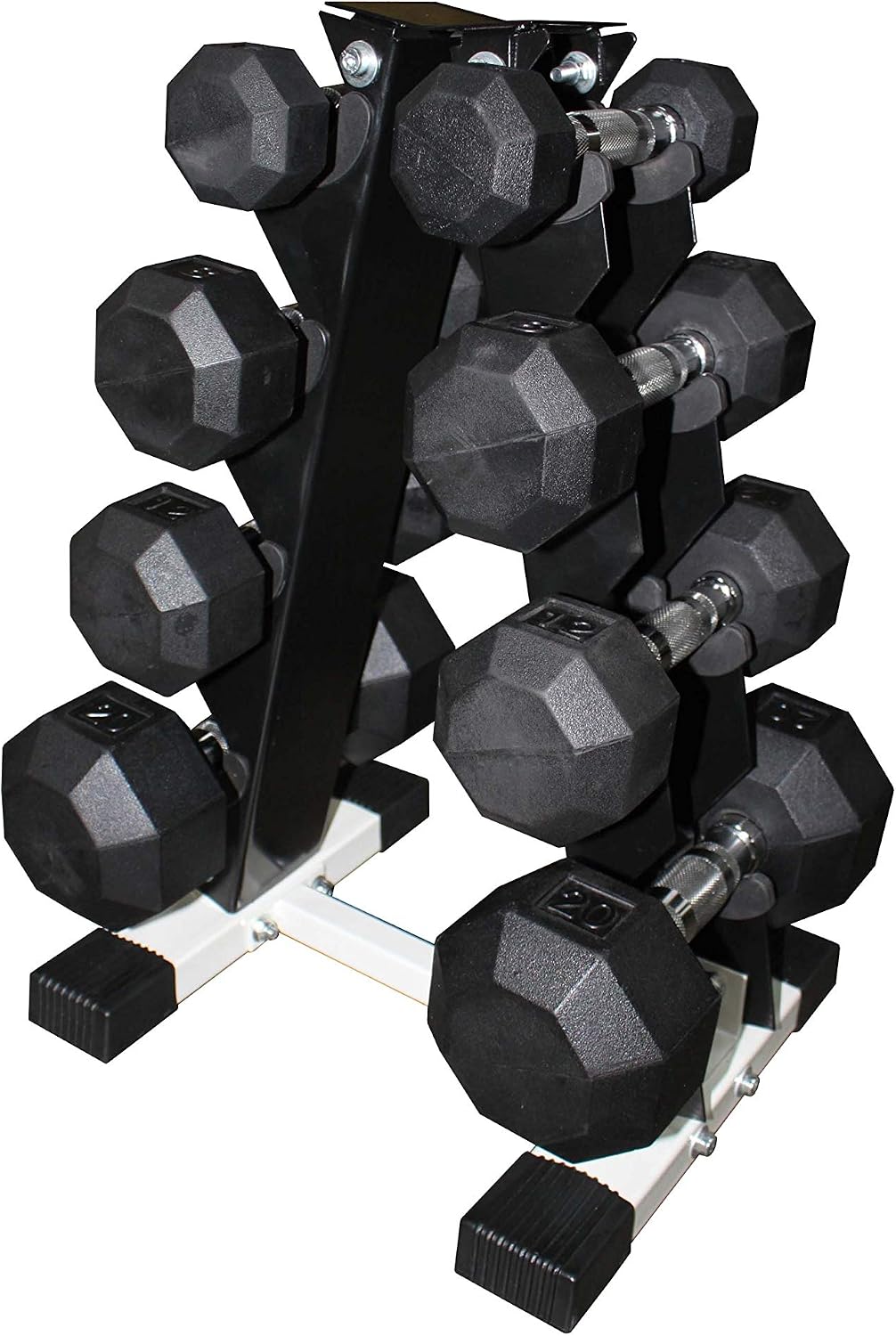 Ader 5,10,15,25lb Octagon Rubber Dumbbell 96lb, 4 Pairs