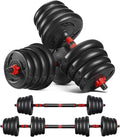 2021 Adjustable Dumbbells Set Weight to 88Lbs / 110Lbs, Free Weight with Connecting Rod Used As Barbell, Ab Roller for Home Gym Work Out Training Fitness Equipment All-Purpose