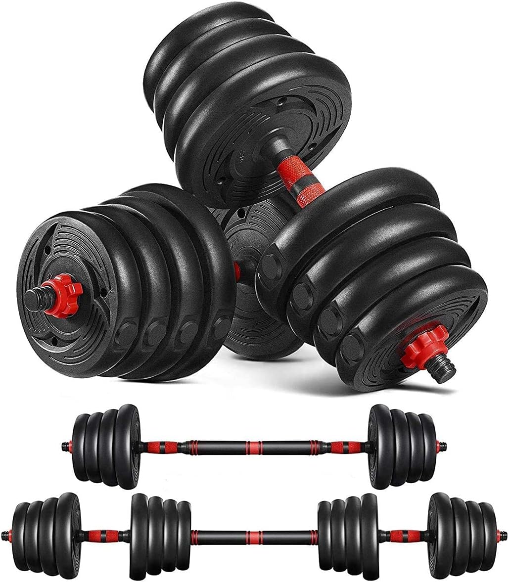 2021 Adjustable Dumbbells Set Weight to 88Lbs / 110Lbs, Free Weight with Connecting Rod Used As Barbell, Ab Roller for Home Gym Work Out Training Fitness Equipment All-Purpose