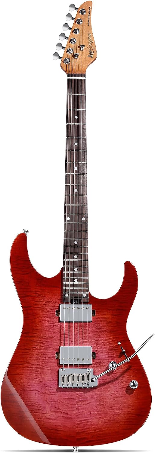 Leo Jaymz ST Pro Electric Guitar with Coil-Split, Roasted Maple Neck, Rosewood Fingerboard, Mahogany Body, Alnico 5 Pickups