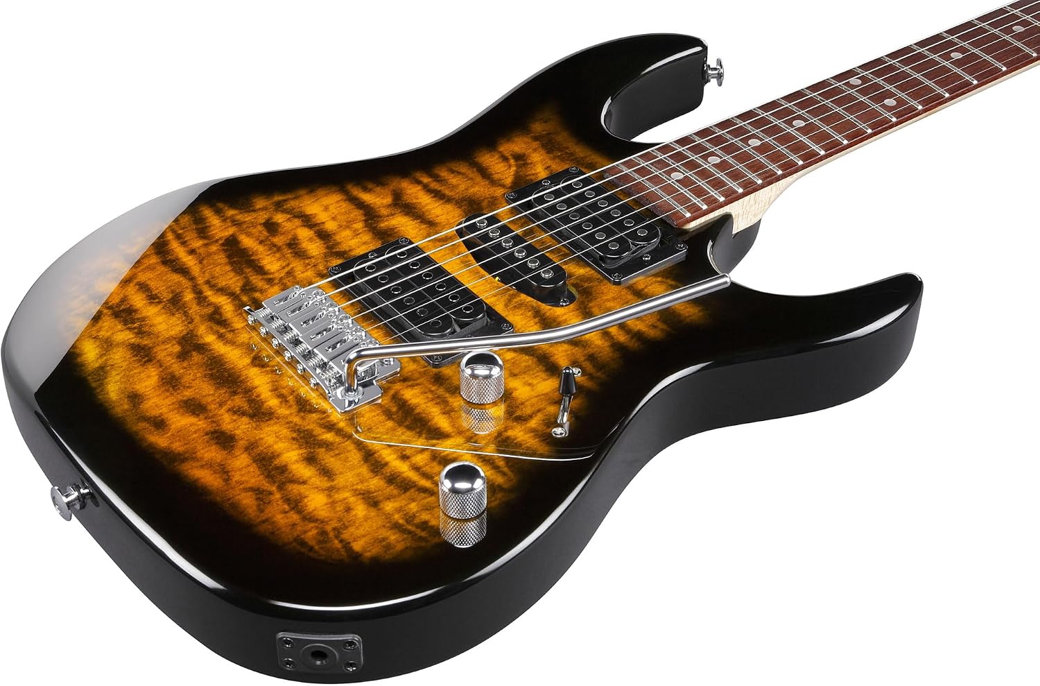 Ibanez GRX70QA RG Gio Electric Guitar - Sunburst Bundle with Amp, Gig Bag, Tuner, Cable, Picks, Austin Bazaar Instructional DVD, and Polishing Cloth