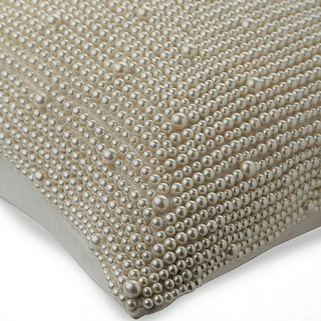 HomeCentric Ivory Silk Throw Pillowcase, 22x22 inch, Handmade, Abstract Easter - Pearl World