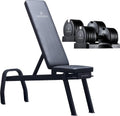 BYZOOM FITNESS Pure Series Adjustable Dumbbell 25LB Set of 2 + Adjustabel Bench Bundle Set for Home Gym