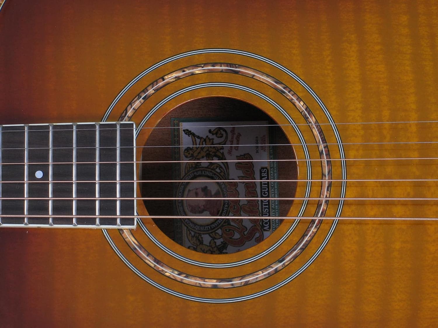 Oscar Schmidt OG1FYS-A-U 3/4 Size Dreadnought Acoustic Guitar (High Gloss) Flame Yellow Sunburst
